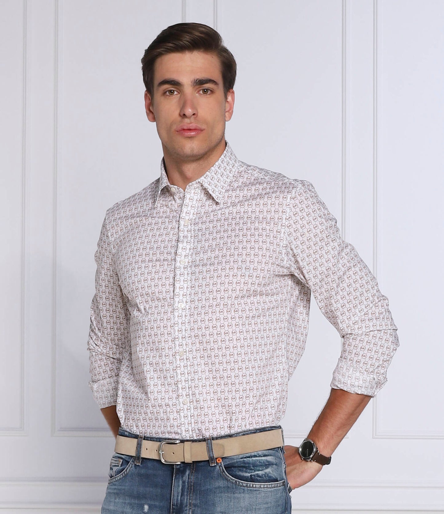 MK L/S ALL OVER LOGO SHIRT
