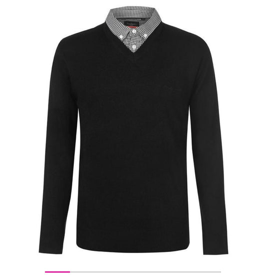 PIERE C MOCK V NECK JUMPER