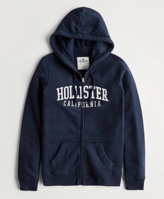 HOLLISTER FULL ZIP LOGO HOODIE