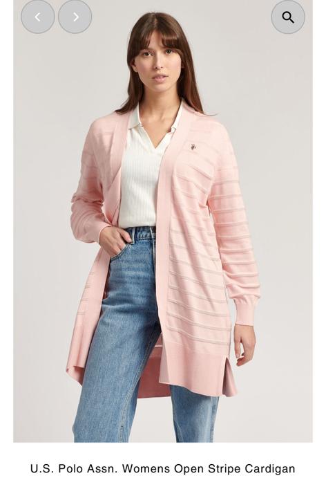 US POLO OPEN STRIPE CARDIGAN