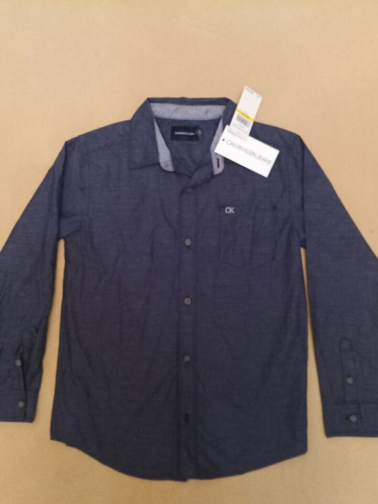 CK LOGO SHIRT - Navy, 10/12Y