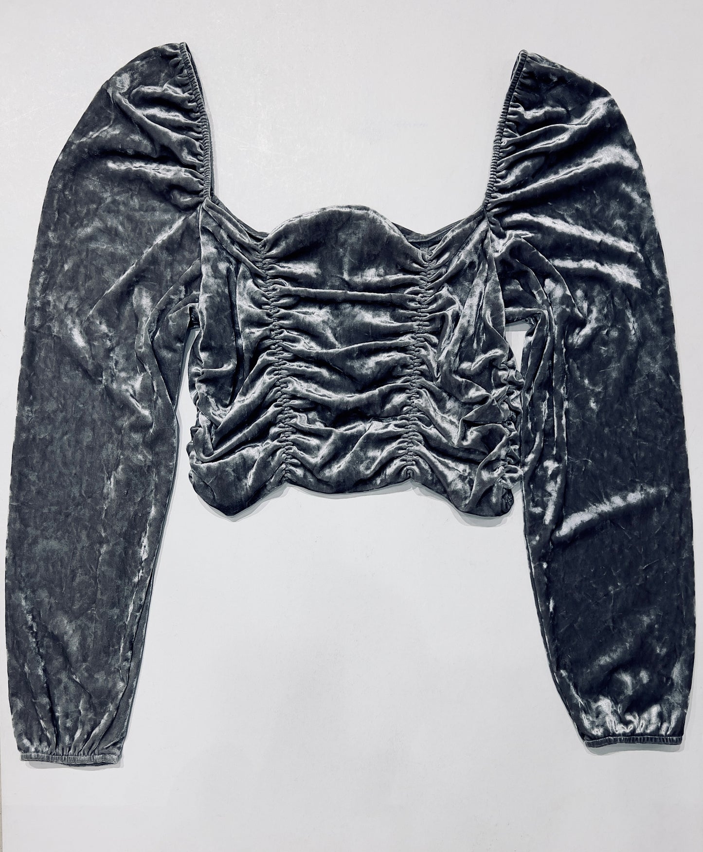 H&M CROPPED VELVET TOP
