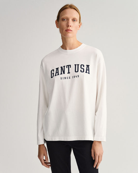 GANT LONG SLEEVE ROUND T-SHIRT
