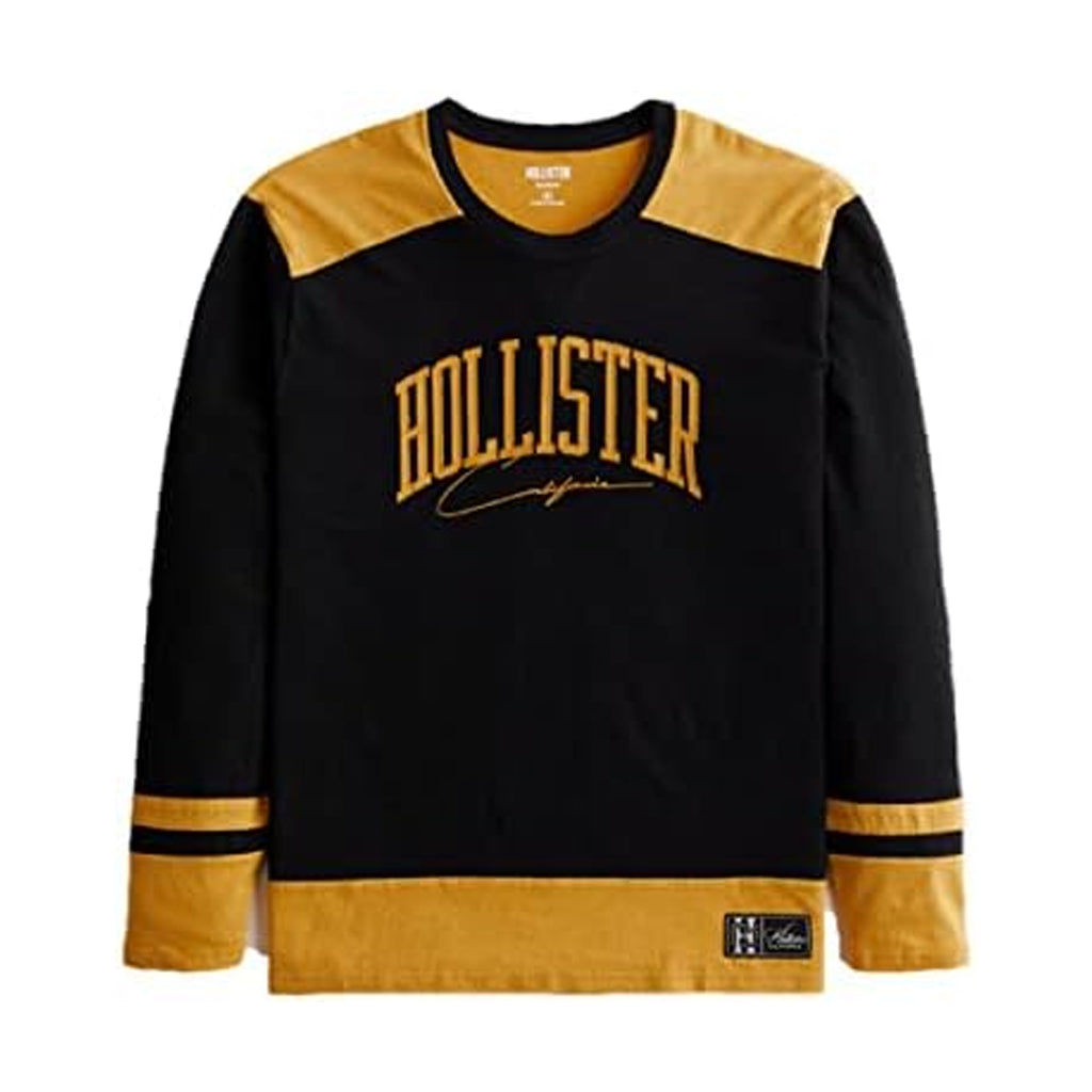 HOLLISTER long sleeve logo graphic hockey T-shirt