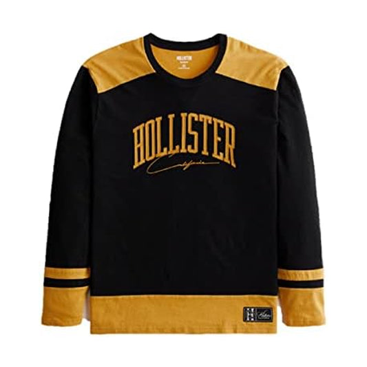 HOLLISTER long sleeve logo graphic hockey T-shirt