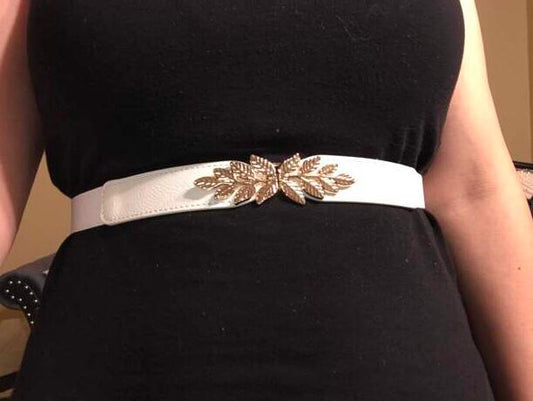 Shein Leaf Elastk Belt