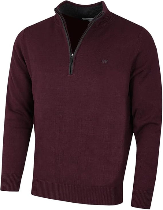 CK CHUNCKY KUIT COTTON 1/2 ZIP SWEATER