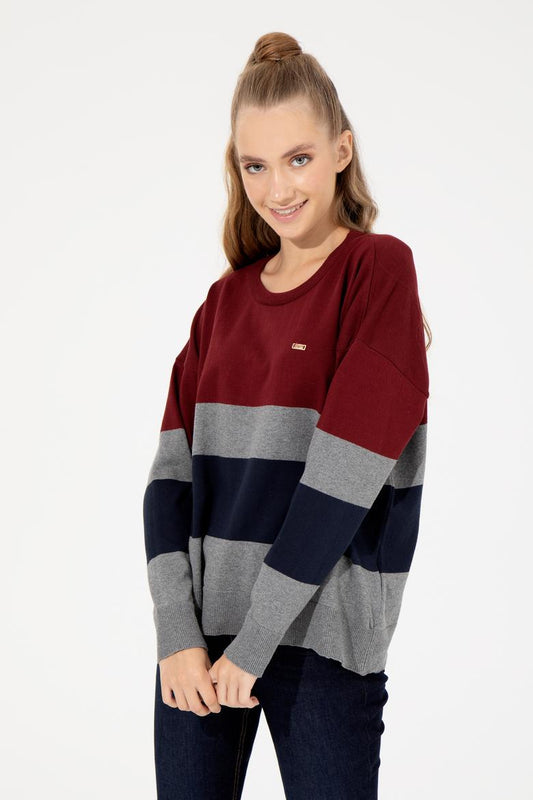 US POLO HIGH COLLAR STRIPPED JUMPER