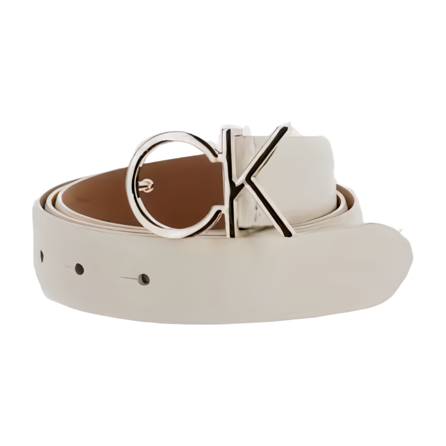 Ck Leather Branded Buckle Belt