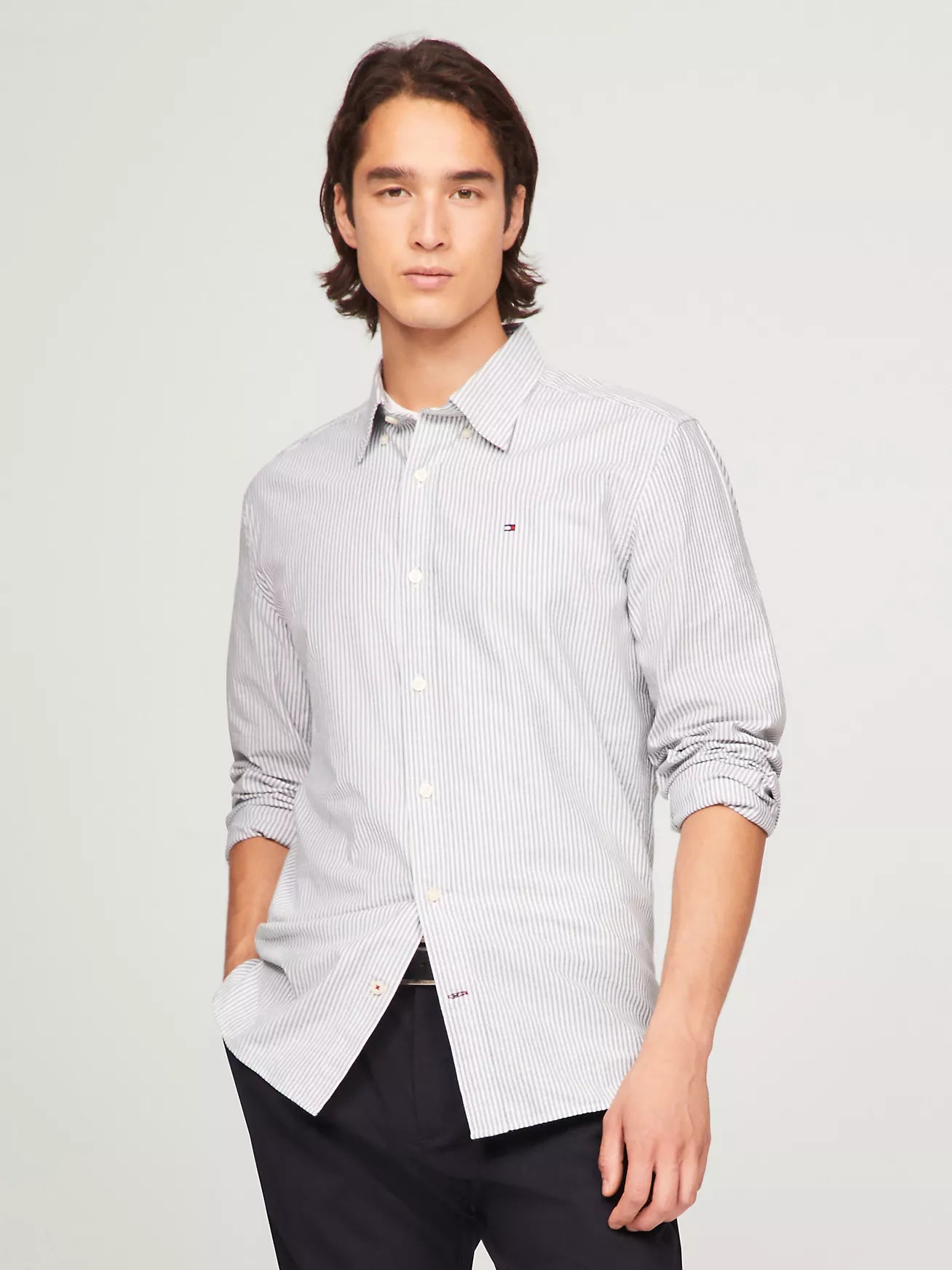 TH LONG SLEEVE STRIPE REGULAR FIT SHIRT