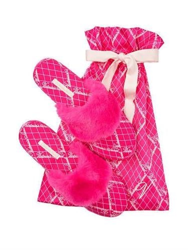 VS SATIN/FUR SLIPPER