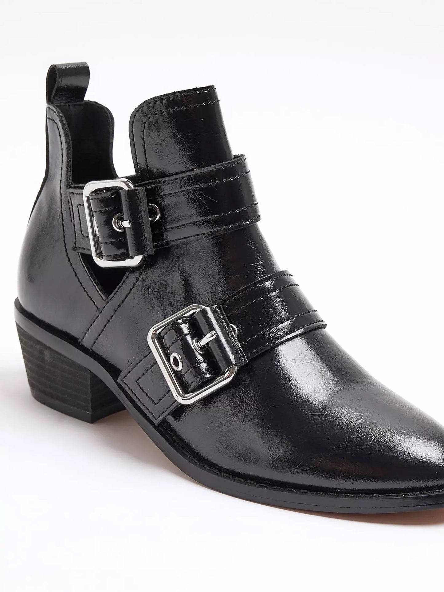 River Island BUCKLE WESTERN HEELED HALF BOOT