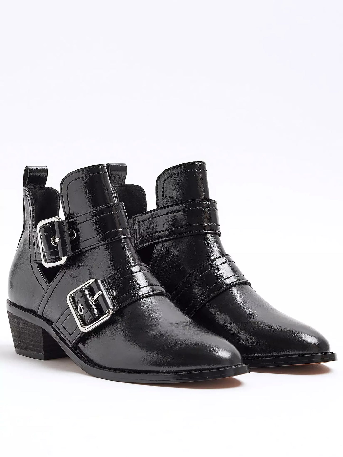 River Island BUCKLE WESTERN HEELED HALF BOOT