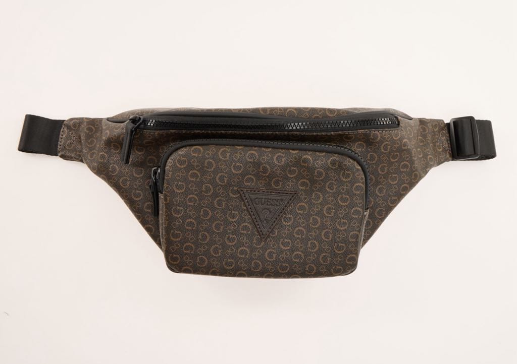 GUESS MONOGRAM PATTERN BUM WAIST BAG