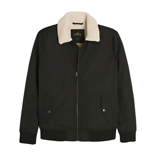 Hollister Faux Shearling Lined Bomber Jacket