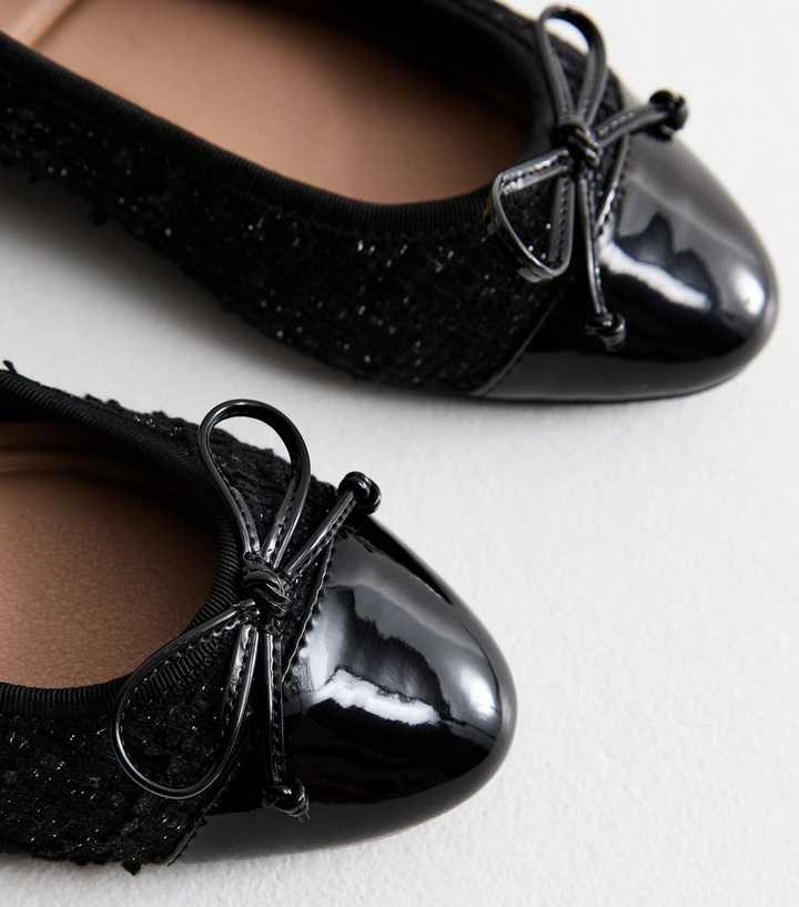 NEW LOOK BOUCHE PATENT TOE PUMP BALLERINA