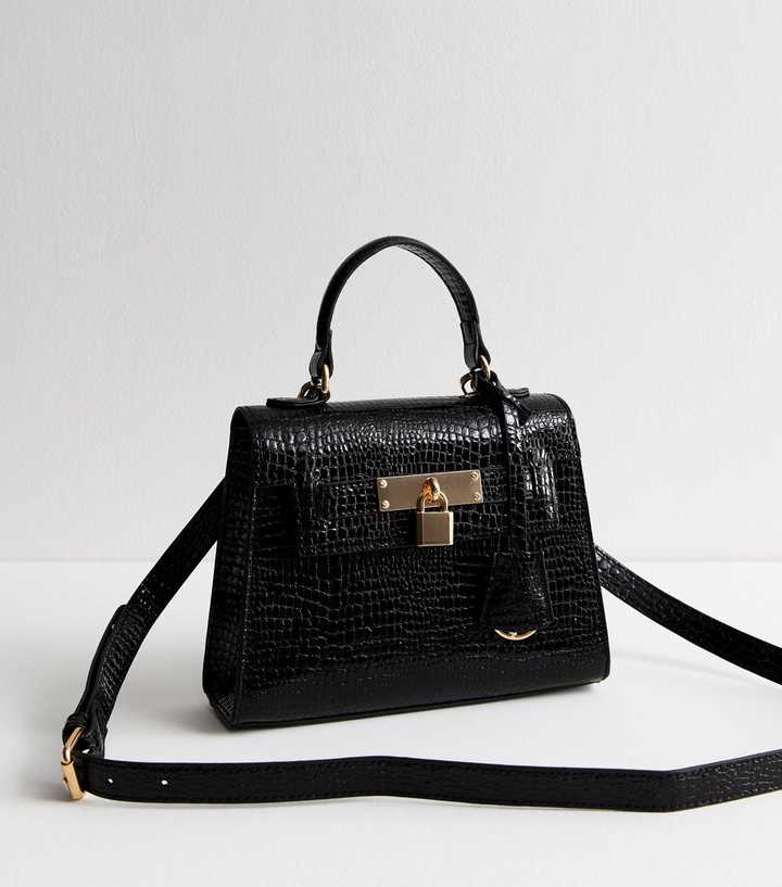 NEW LOOK CROCODILE EFFECT FAUX LEATHER CROSS BODY BAG