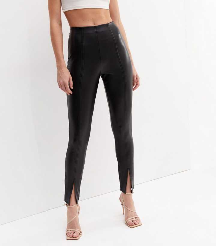 NEW LOOK FAUX LEATHER SPLIT FRONT TROUSER LEGGING