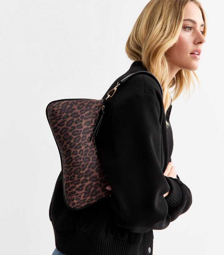 NEW LOOK LEOPARD PRINT FAUX LEATHER SHOULDER BAG