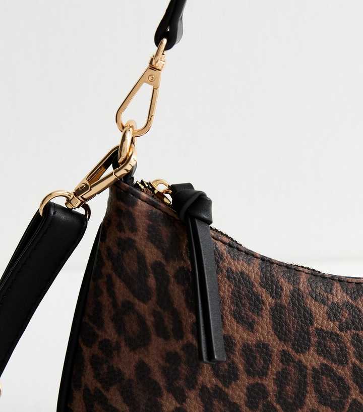 NEW LOOK LEOPARD PRINT FAUX LEATHER SHOULDER BAG
