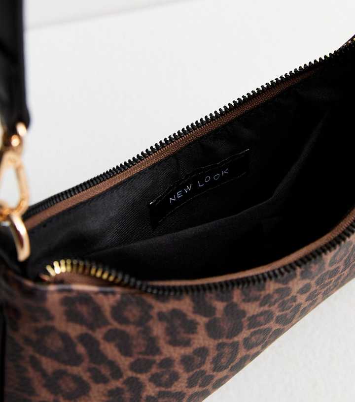NEW LOOK LEOPARD PRINT FAUX LEATHER SHOULDER BAG