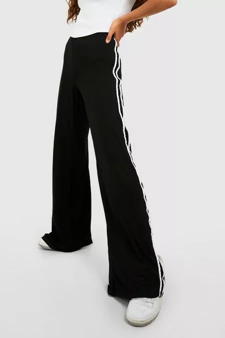 BOOHOO BASIC SPORT SPLIT HEM WIDE LWG TROUSER PANTS