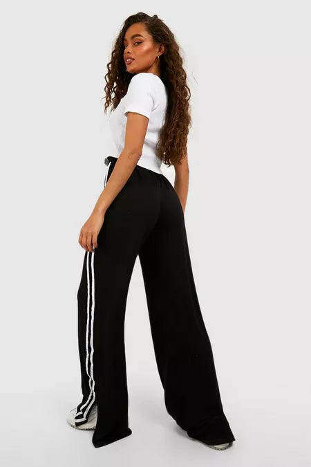 BOOHOO BASIC SPORT SPLIT HEM WIDE LWG TROUSER PANTS