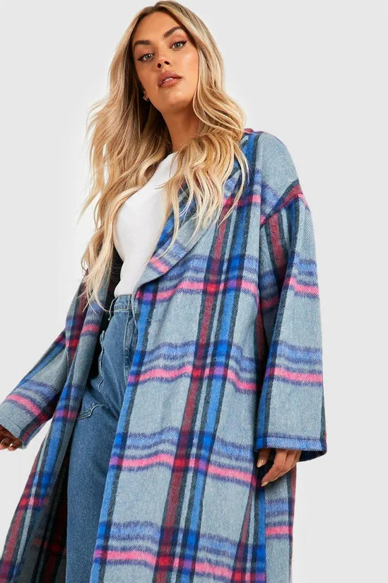 BOOHOO PLUS BRUSHED COAT