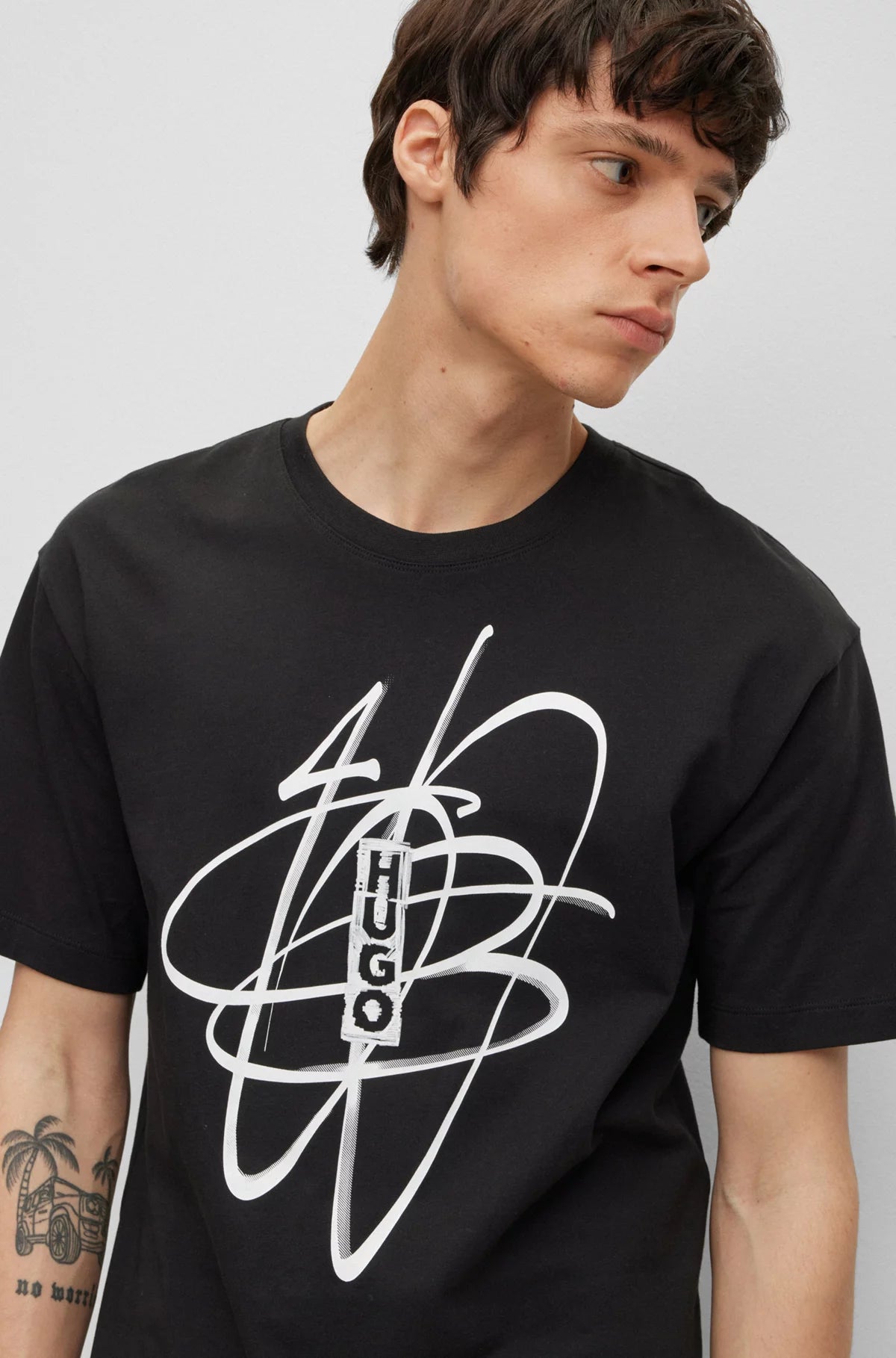 HUGO COTTON TSHIRT WITH GRAFFITI PRINT TSHIRT