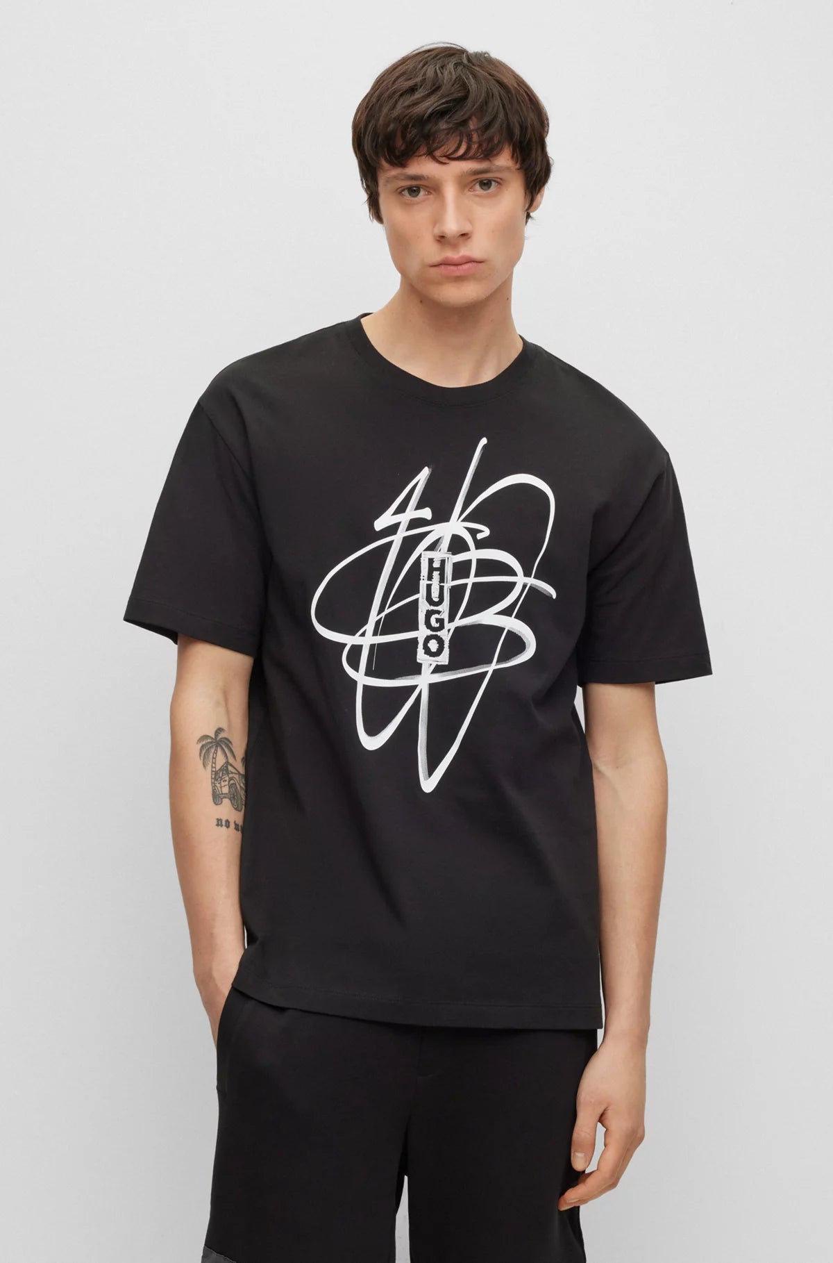 HUGO COTTON TSHIRT WITH GRAFFITI PRINT TSHIRT