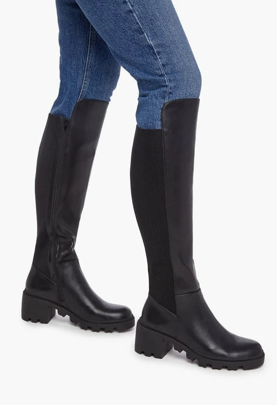 JUST FAB AYDEN CHUNKY BLOCK HEELED BOOT