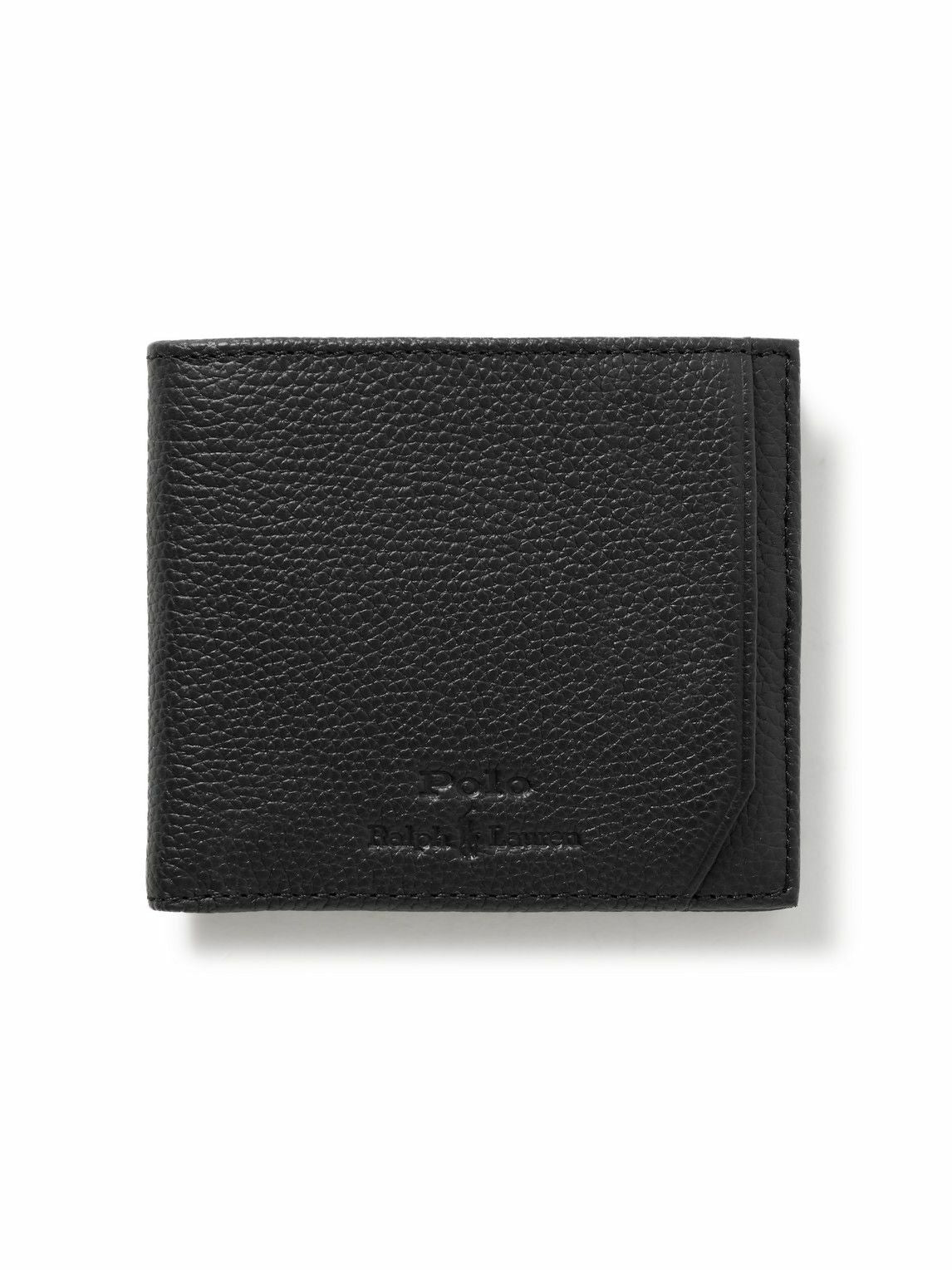 PRL PEBBLED LEATHER BIFOLD COIN WALLET