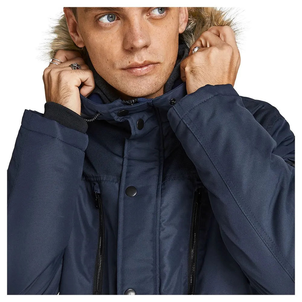 JACK&JONES LONG PARKA WITH FAUX FURE JACKET