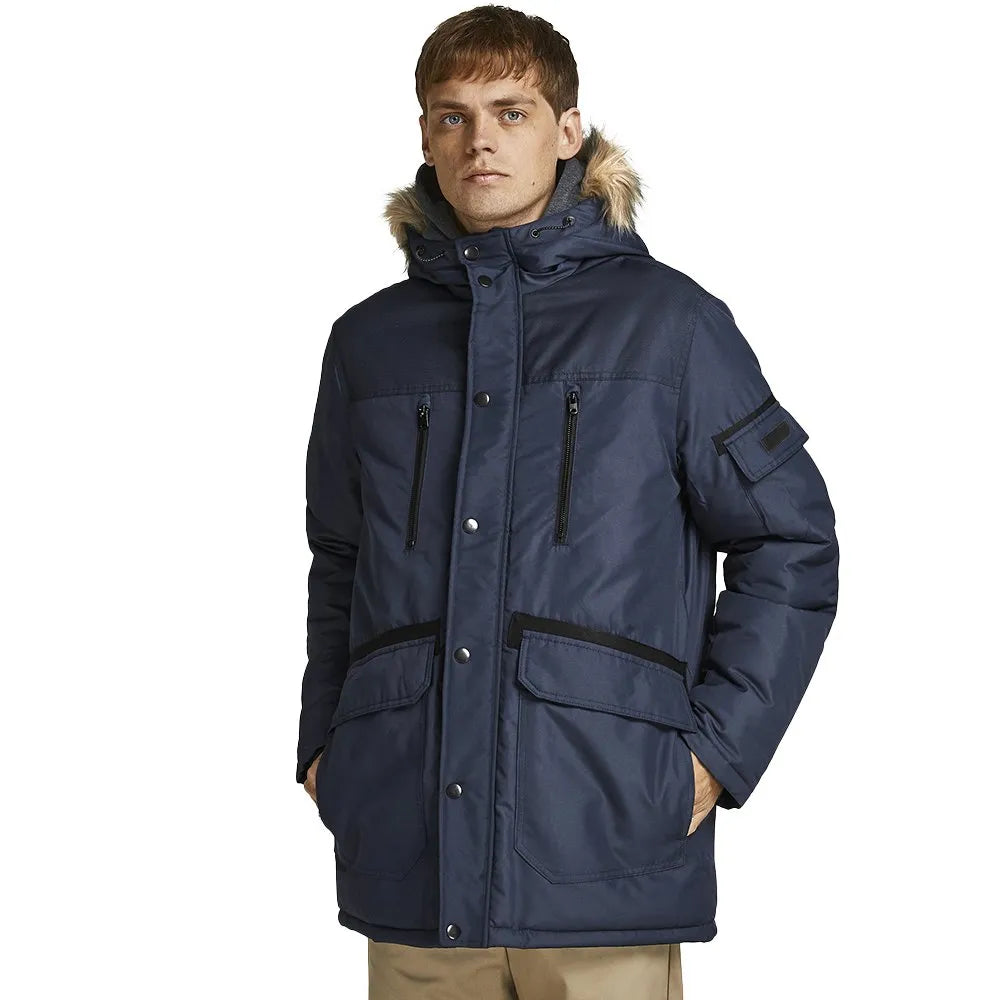 JACK&JONES LONG PARKA WITH FAUX FURE JACKET
