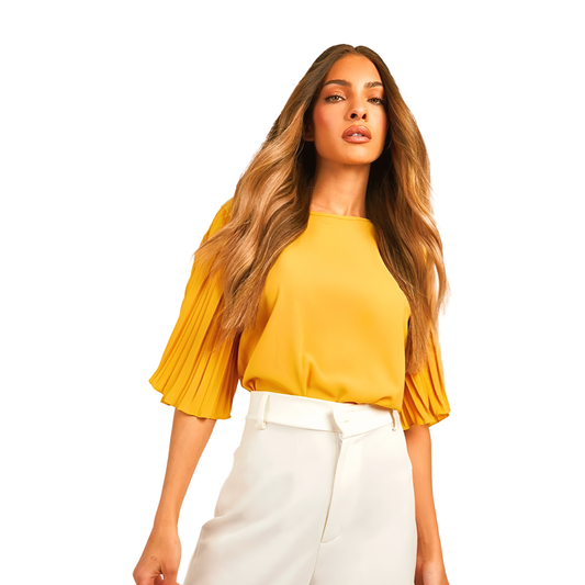 Boohoo Pleat Sleeve Woven Blouse