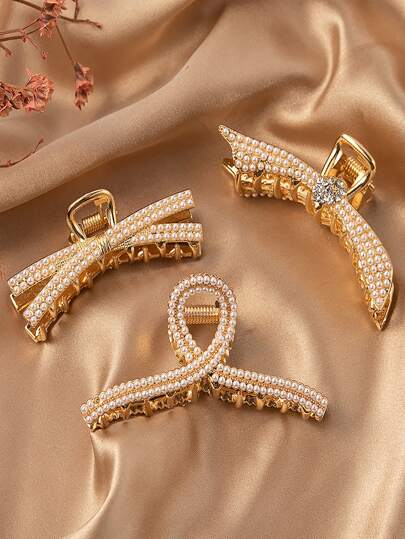 SHEIN PEARL GOLD MINI HAIR CLIP