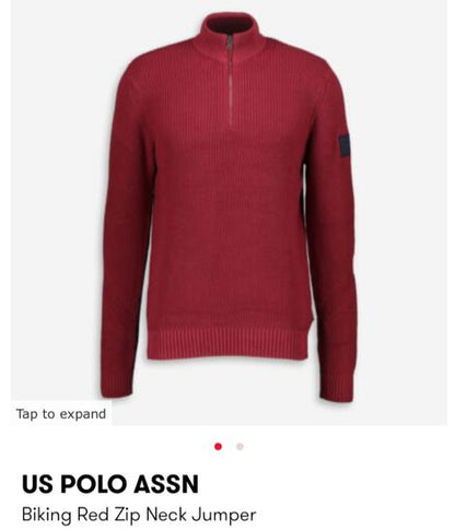 US POLO BIKING ZIP NECK JUMPER