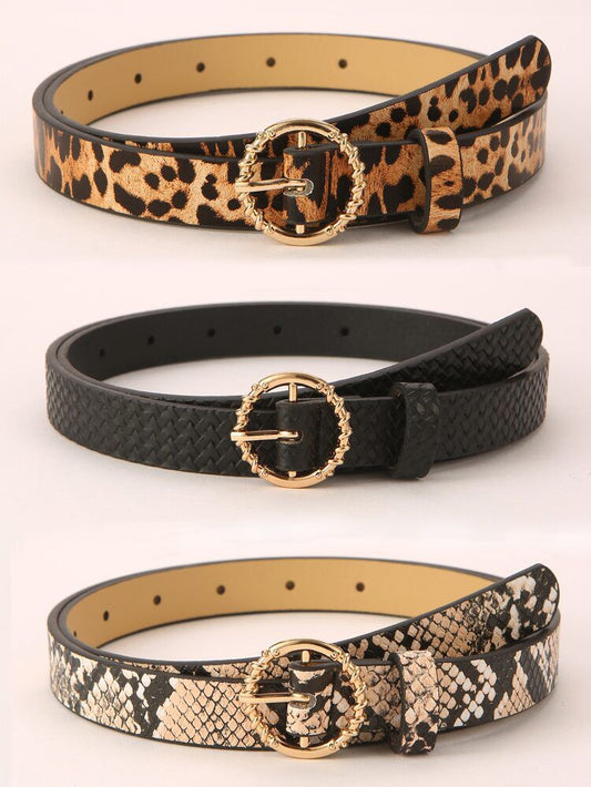 ANIMAL PATTERN METL BUKLE BELT