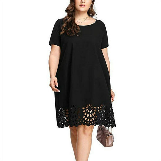 EMERY ROSE ROUND NECK DRESS