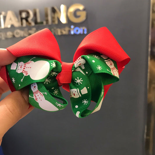 SHEIN HOLLY SNOWMAN HAIR CLIPS