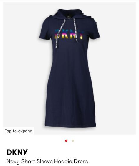 DKNY SHRT SLEEVE HOODIE DRESS