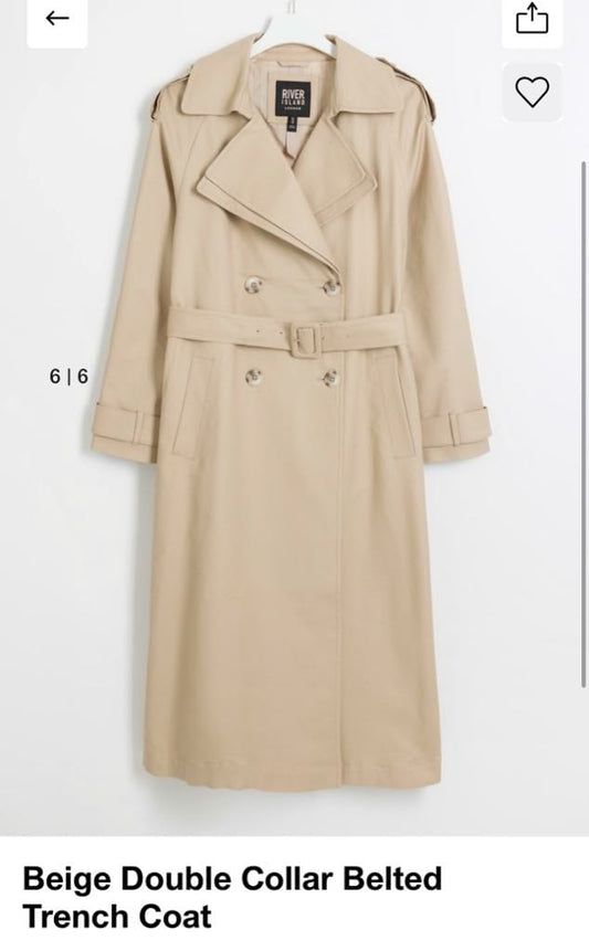 RI DOUBLE COLLAR BELTED TRENCH COAT