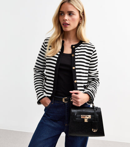 NEW LOOK CROCODILE EFFECT FAUX LEATHER CROSS BODY BAG