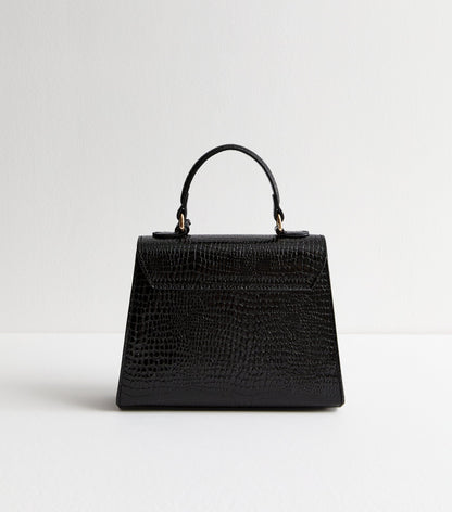 NEW LOOK CROCODILE EFFECT FAUX LEATHER CROSS BODY BAG