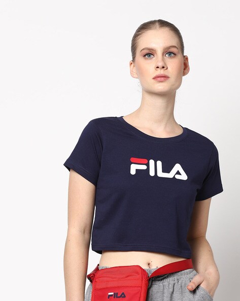 FILA PRINT LOGO CROP T-shirt