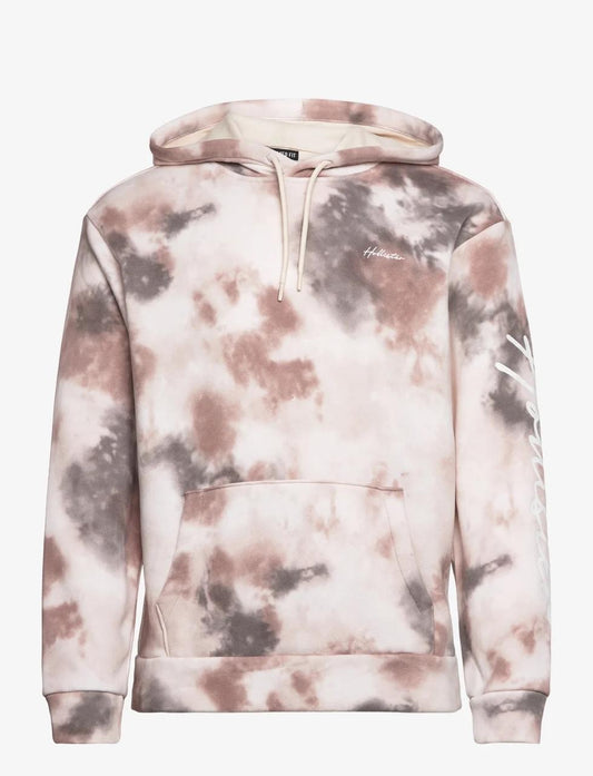HOLLISTER RELAXED WASH EFFECT LOGO GRAPHIC T/D HOODIE