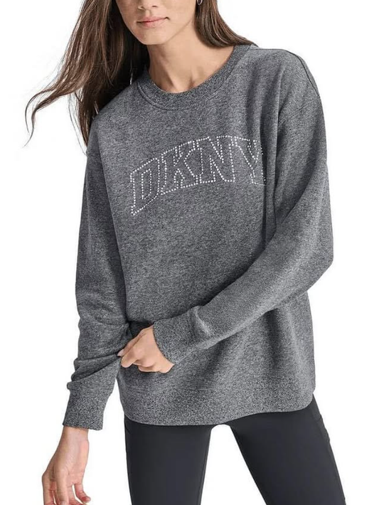 DKNY SPORT RHINESTONE LOGO SWEATSHIRT
