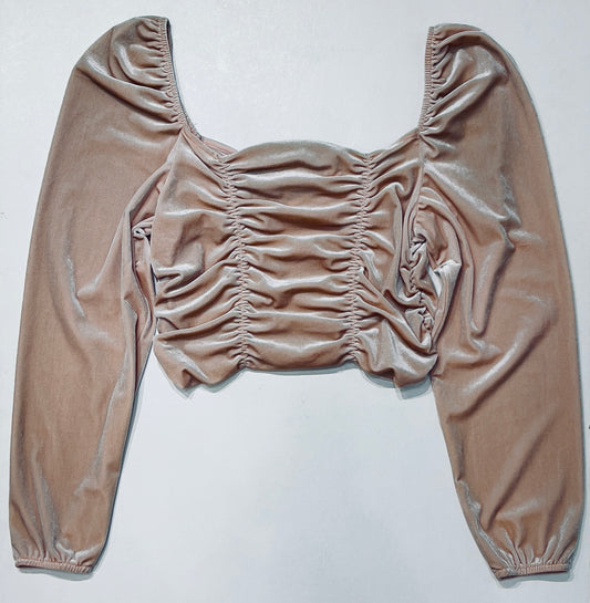 H&M CROPPED VELVET TOP
