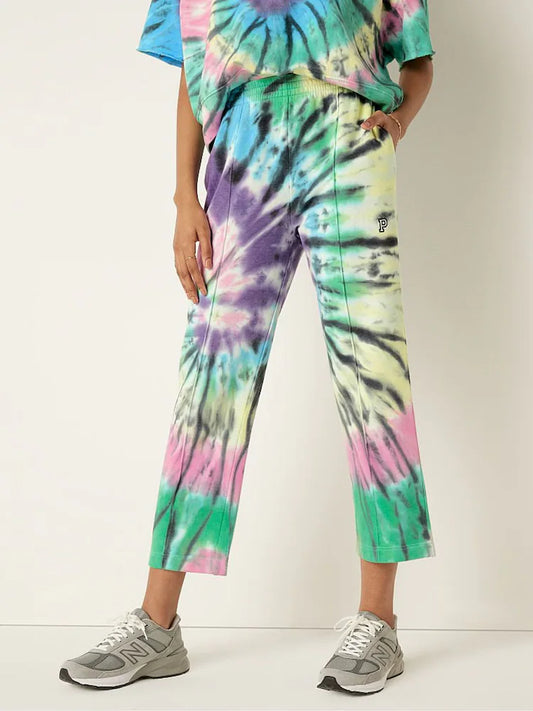 PINK TRACK ANKLE SWEATPANTS
