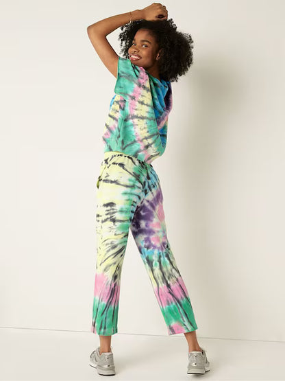 PINK TRACK ANKLE SWEATPANTS